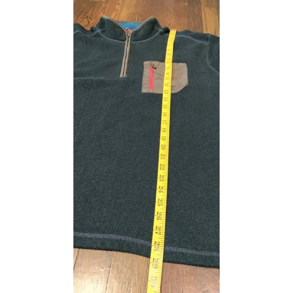 G.H. Bass & Co Explorer Mens 1/4 Zip Fleece Size 2XL Navy Blue Zipper Pocket EUC